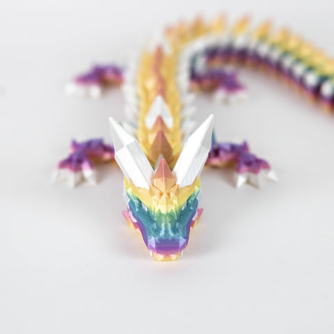 Pastel Rainbow Crystal Dragon