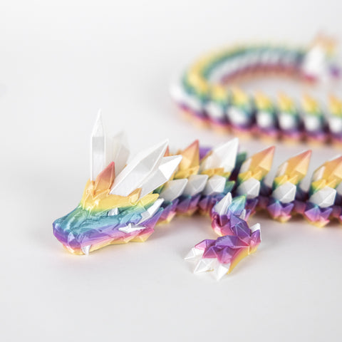 Pastel Rainbow Crystal Dragon