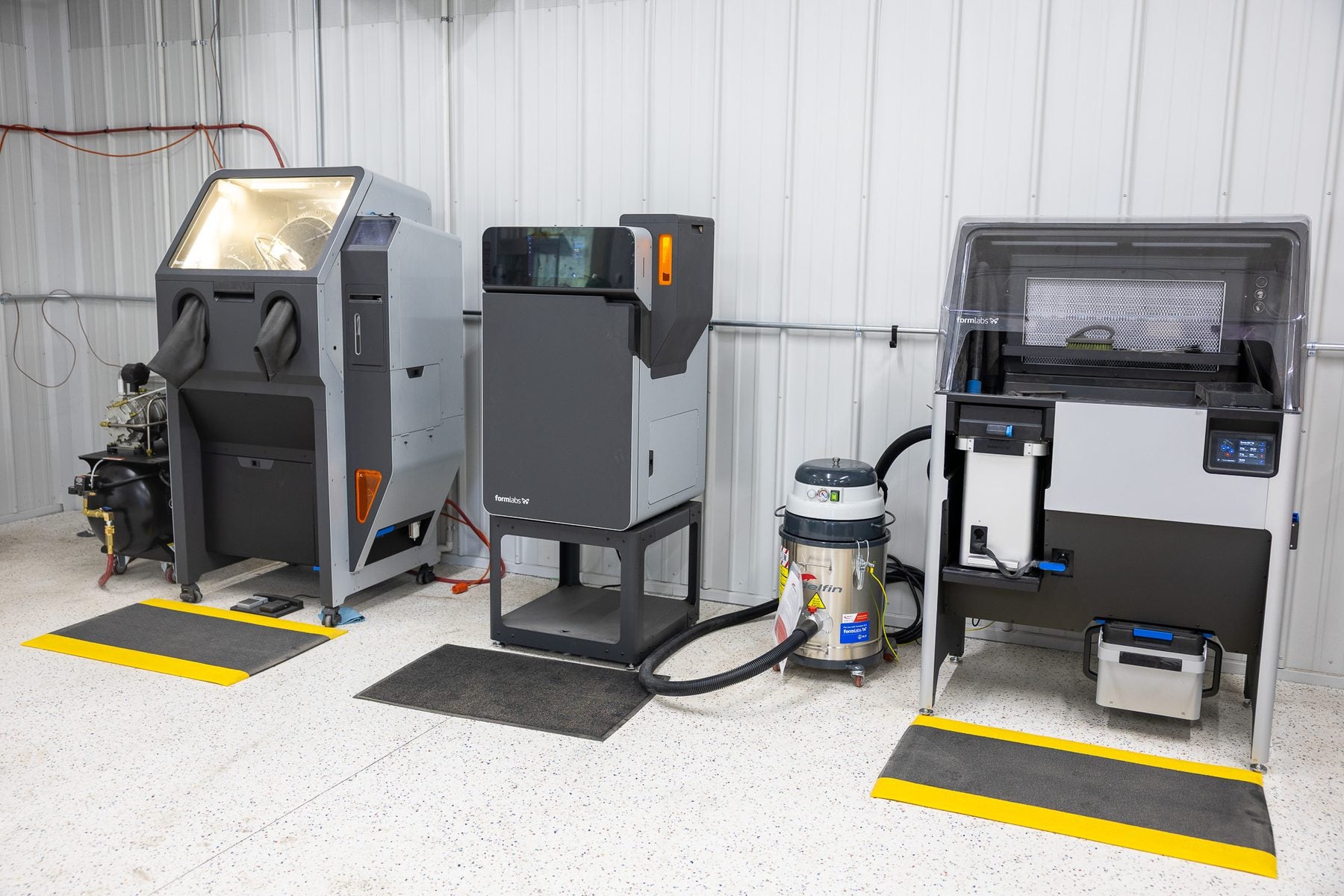 Formlabs Fuse 1+ 30W sintered nylon system with the Fuse Sift and Fuse Blast post-processing units