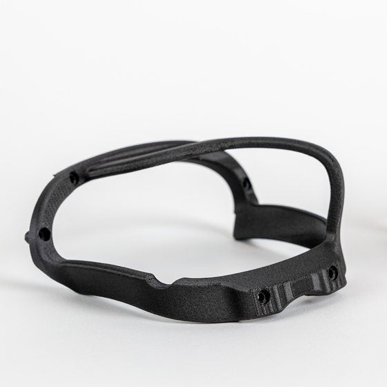 Black printed open frame with an internal lattice structure